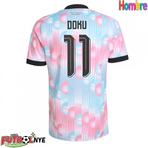 Camiseta Bélgica Jeremy Doku #11 Visitante Equipación Mundial 2026 manga corta